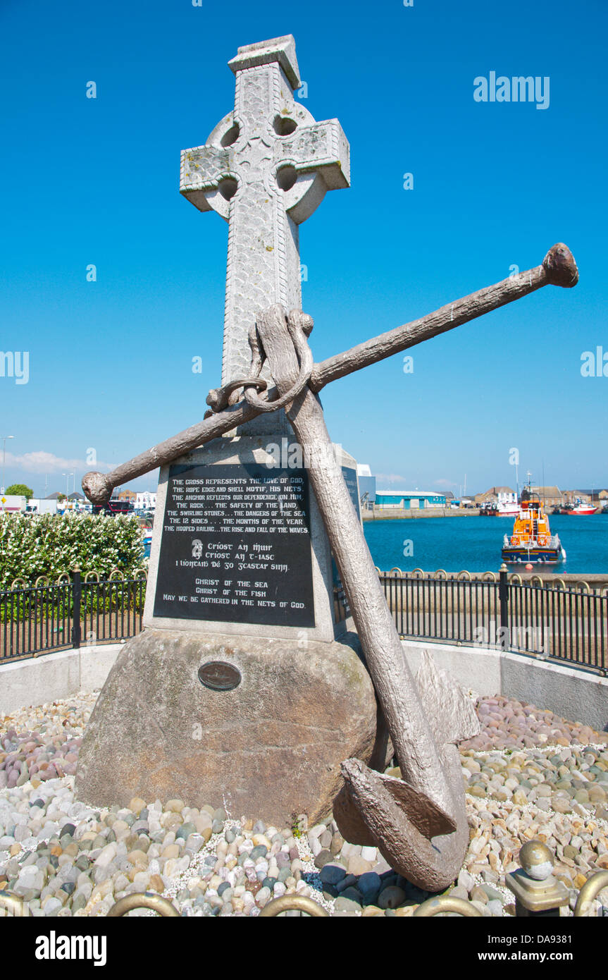 Fisher's Cross monument to those who lost their lives at sea Howth harbour near Dublin Ireland Europe Stock Photo