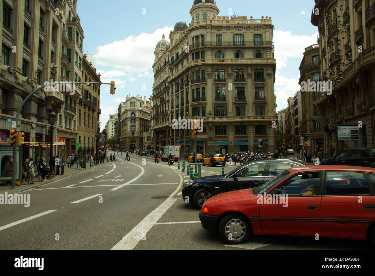 Street Scene in Barcelona Stock Photo - Alamy