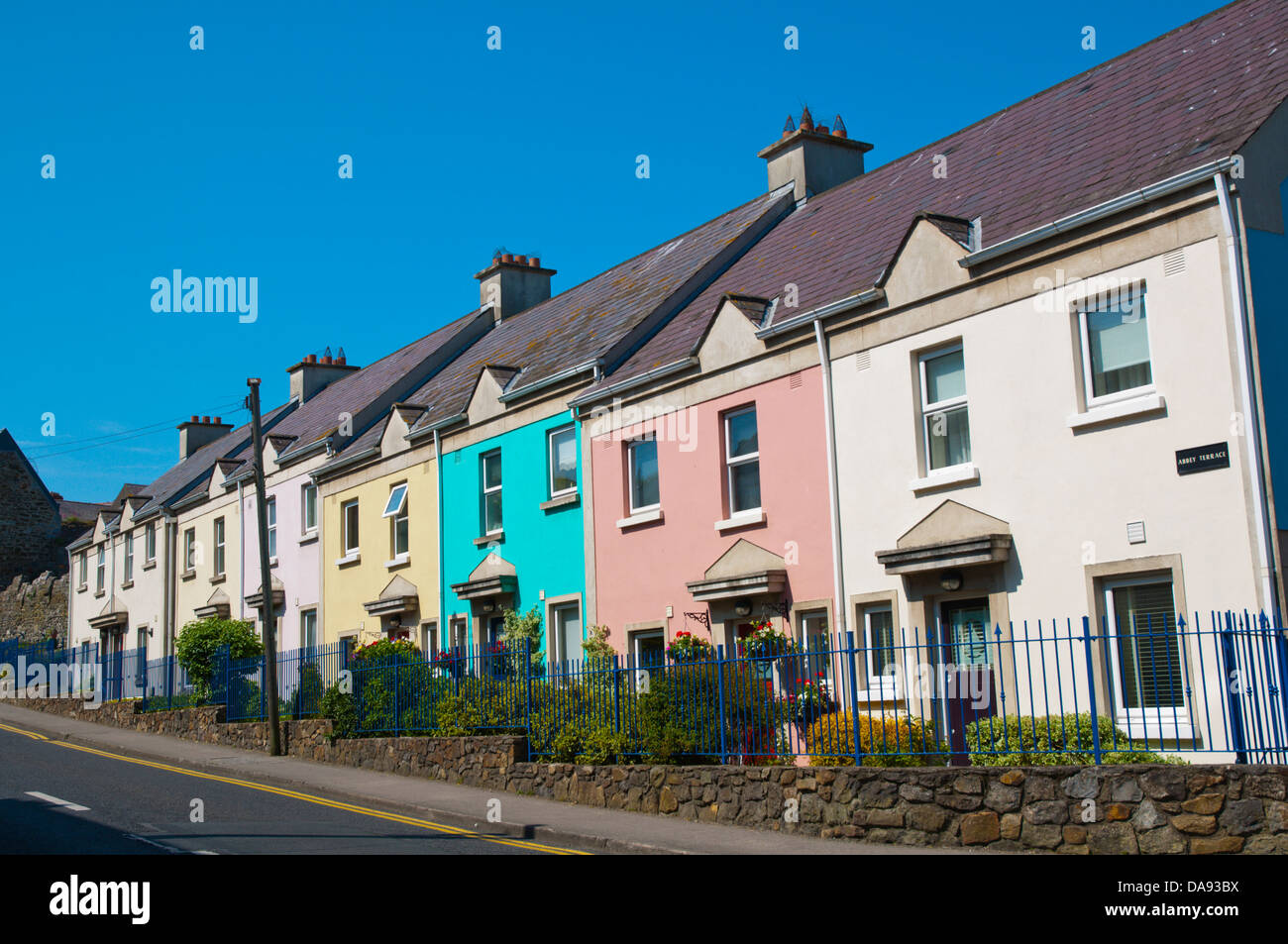 Residential houses along Abbey street Howth peninsula near Dublin