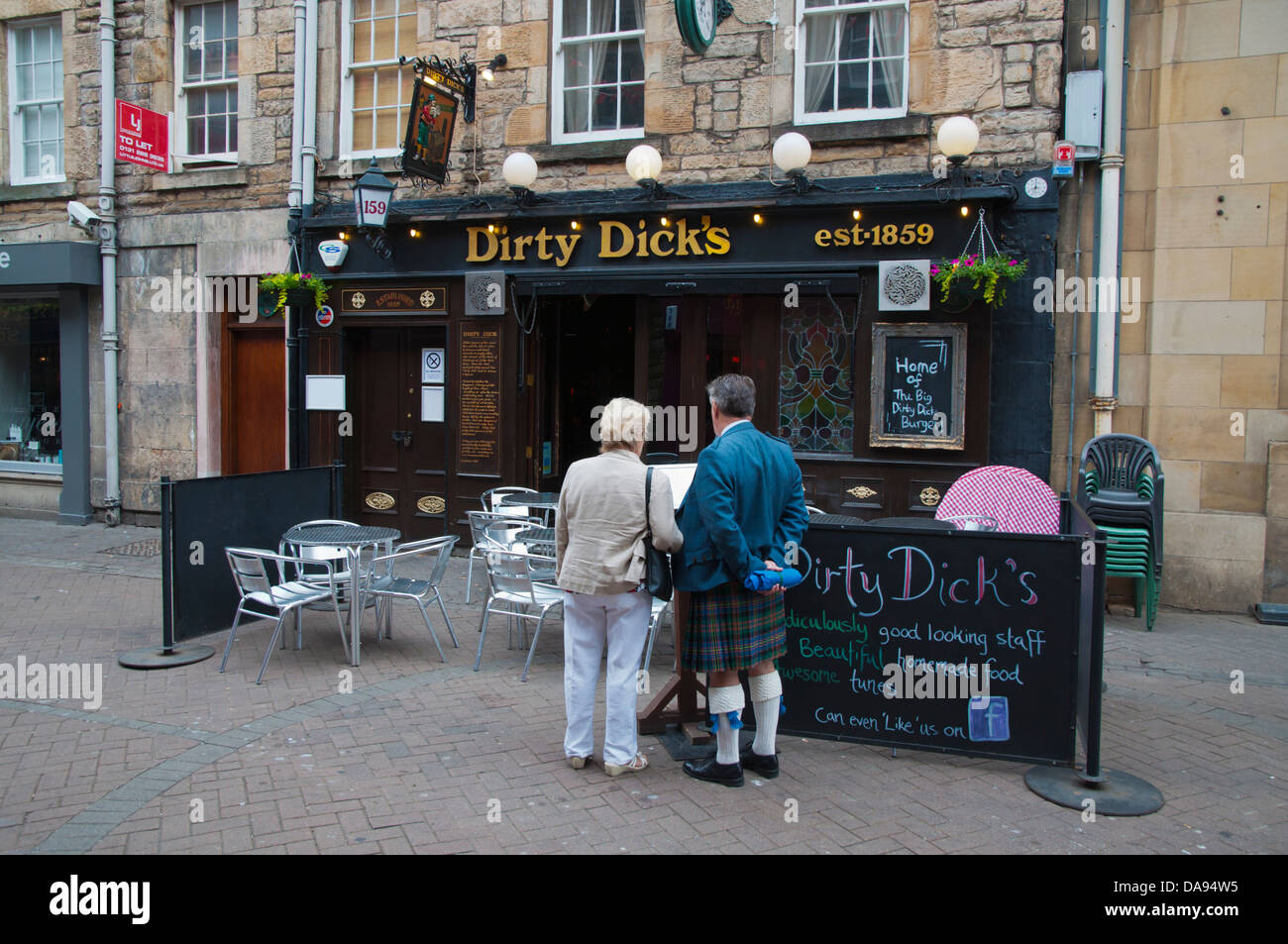 Pub exterior Rose Street pedestrian street New Town Edinburgh Scotland Britain UK Europe Stock Photo