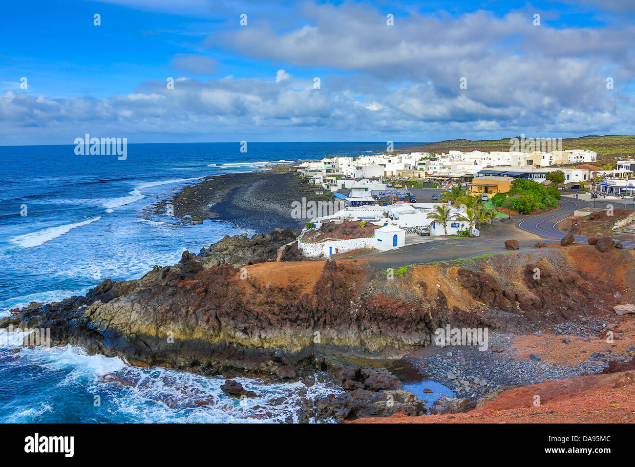 Spain, Europe, Canary Islands, Lanzarote, National Park, Volcano, beach ...