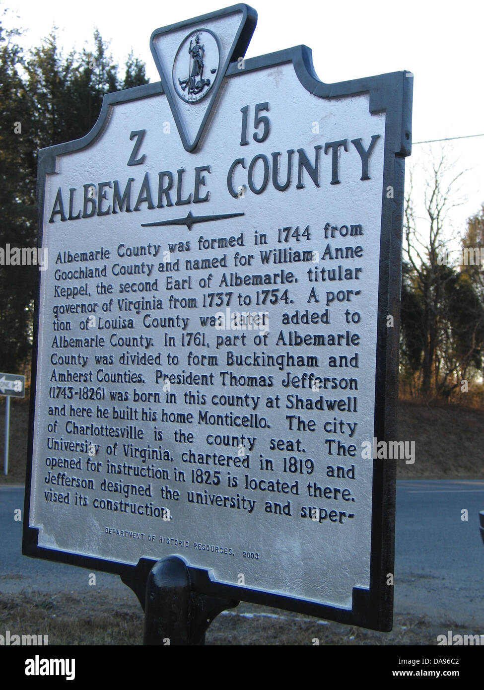 ALBEMARLE COUNTY Albemarle County was formed in 1744 from Goochland