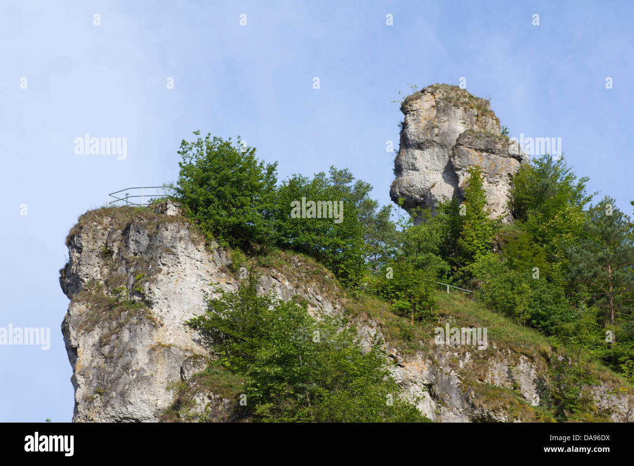 Germany, Bavaria, cliff formation, Franconian Switzerland, Tüchersfeld, Fahnenstein, rock, cliff, Franconia, Jura Stock Photo