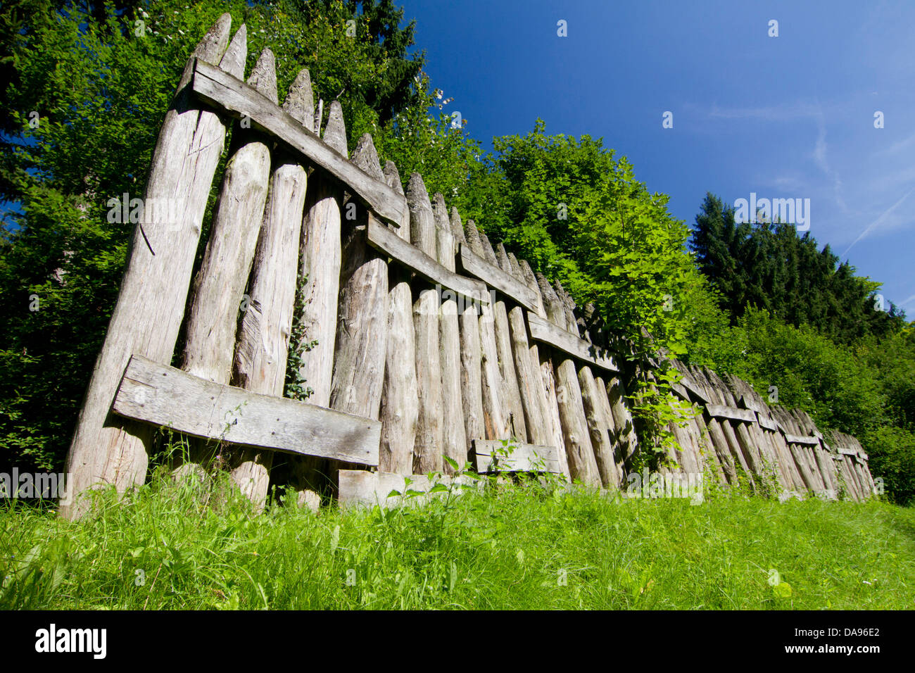 Germany, Hessen, Limeshain, Limeswall, Limes, wall, Palisade Stock