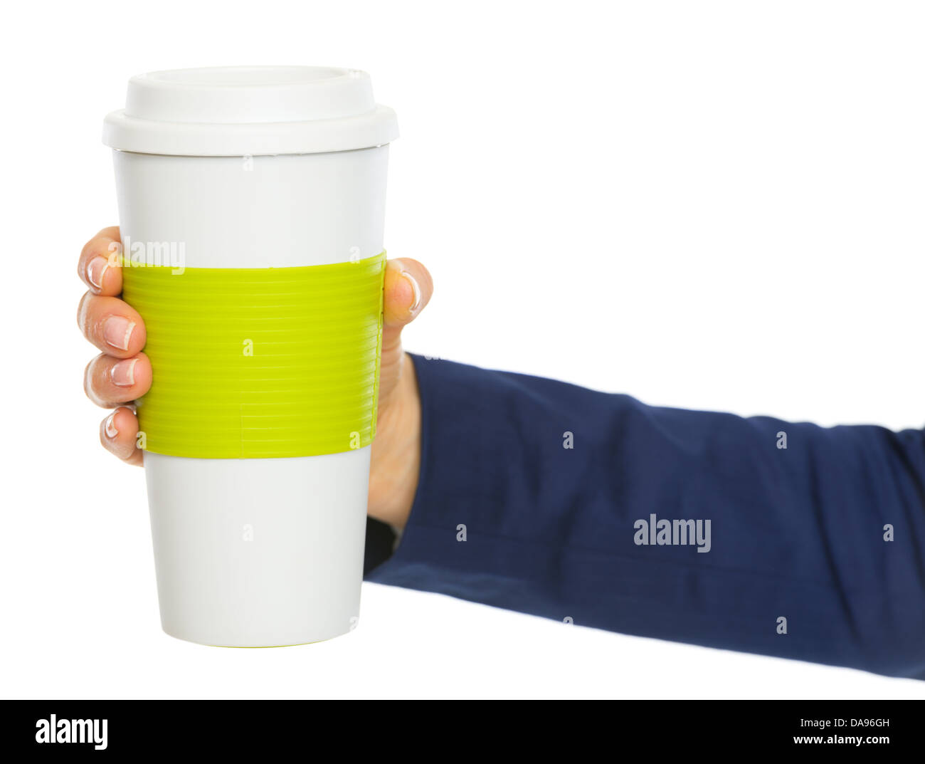 Closeup on business woman hand holding cup of hot beverage Stock Photo ...