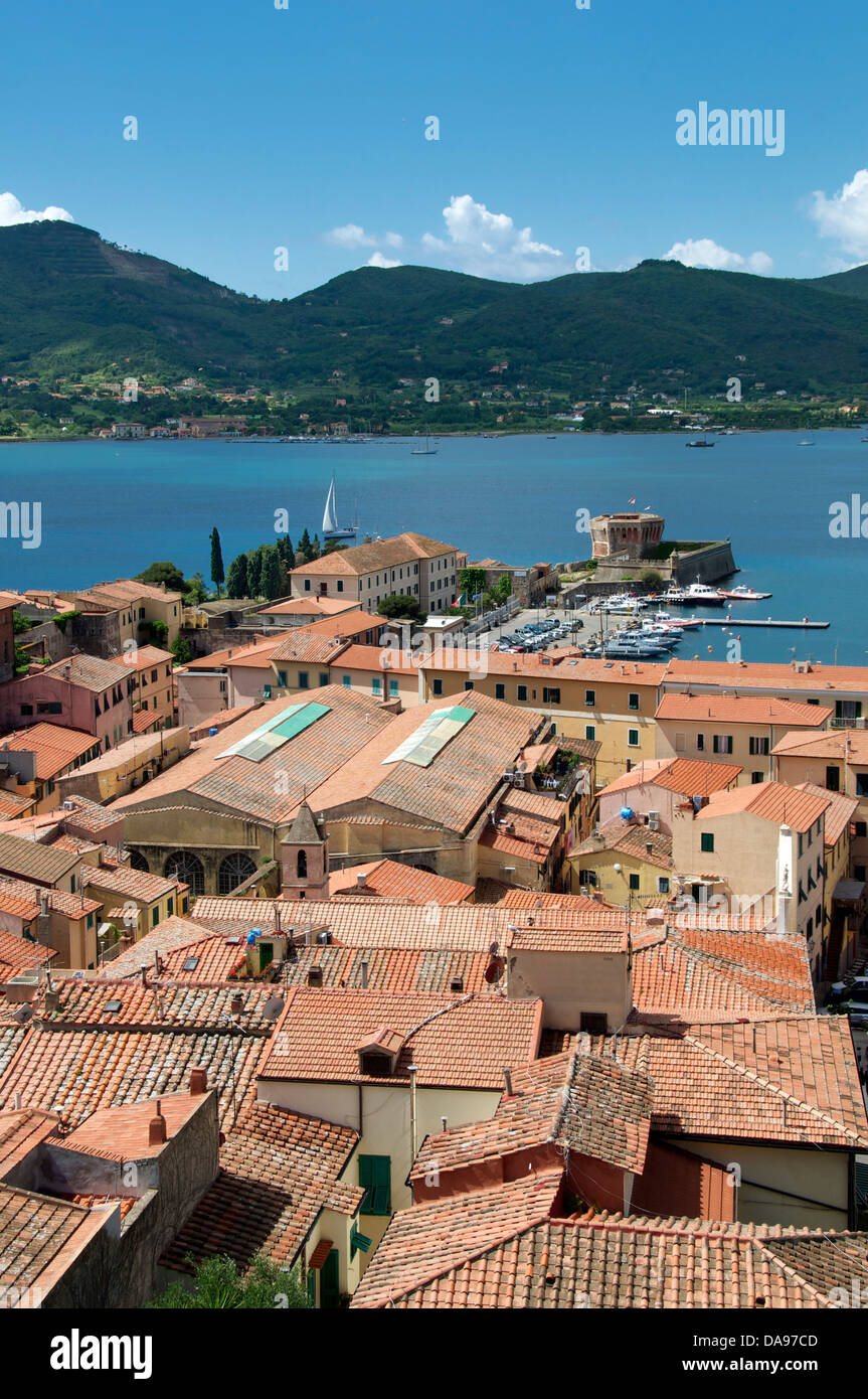 Roof tops Portoferraio Elba Tuscany Italy Stock Photo