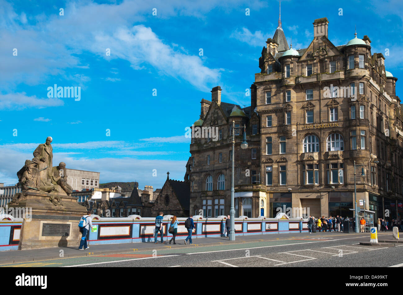 North Bridge between old and new towns central Edinburgh Scotland Europe Stock Photo