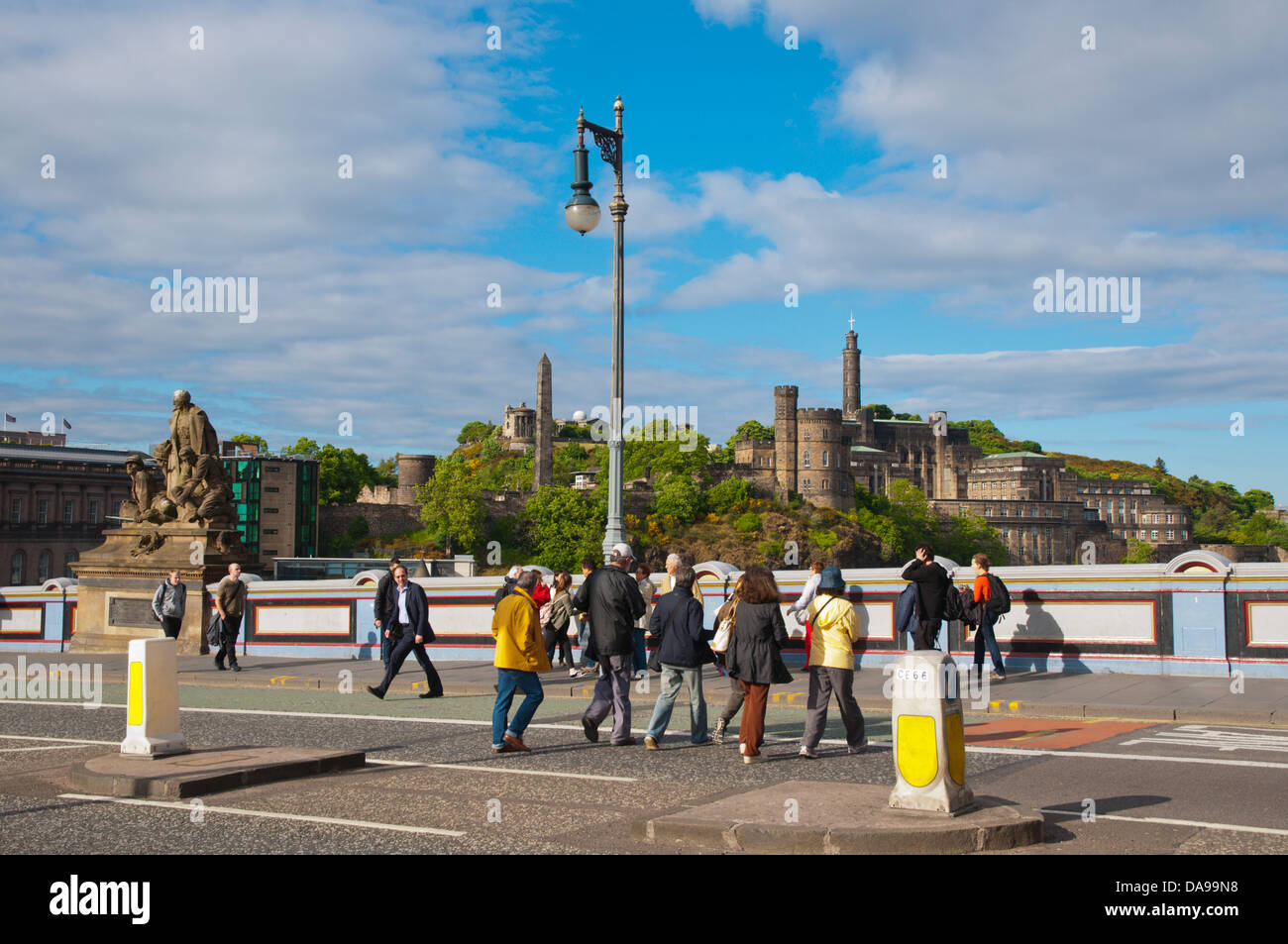 North Bridge between old and new towns central Edinburgh Scotland Europe Stock Photo