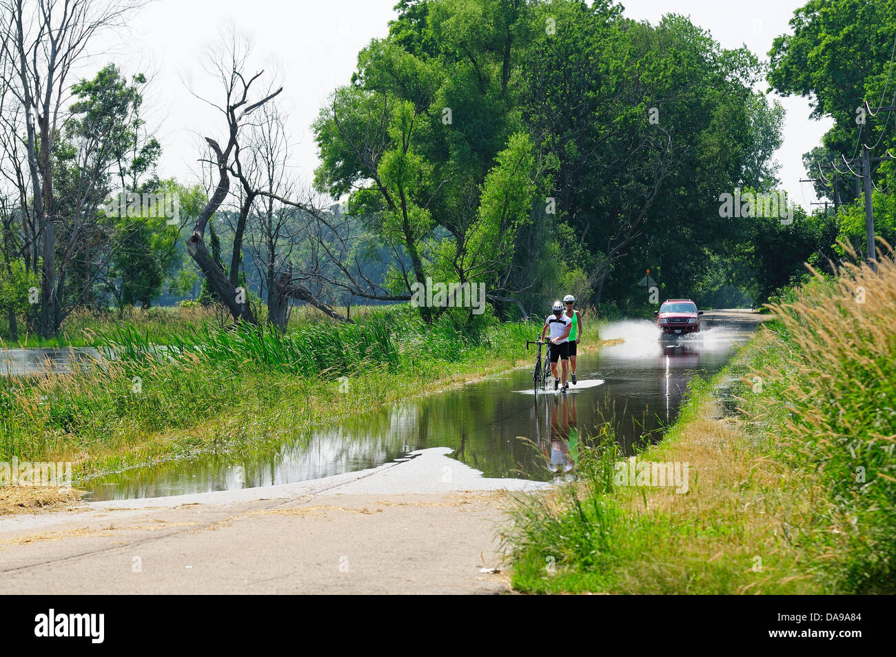 road bike on wet pavement