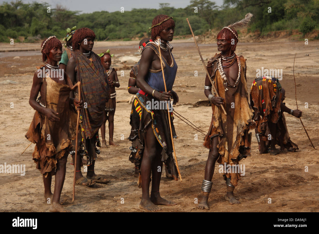 Ethiopia, Africa, South Ethiopia, Turmi, tribe, minority, minority group, ethnology, ethnologic, ethnic, native, Hamer, people, Stock Photo