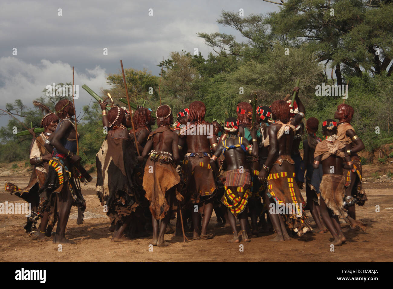 Ethiopia, Africa, South Ethiopia, Turmi, tribe, minority, minority group, ethnology, ethnologic, ethnic, native, Hamer, people, Stock Photo