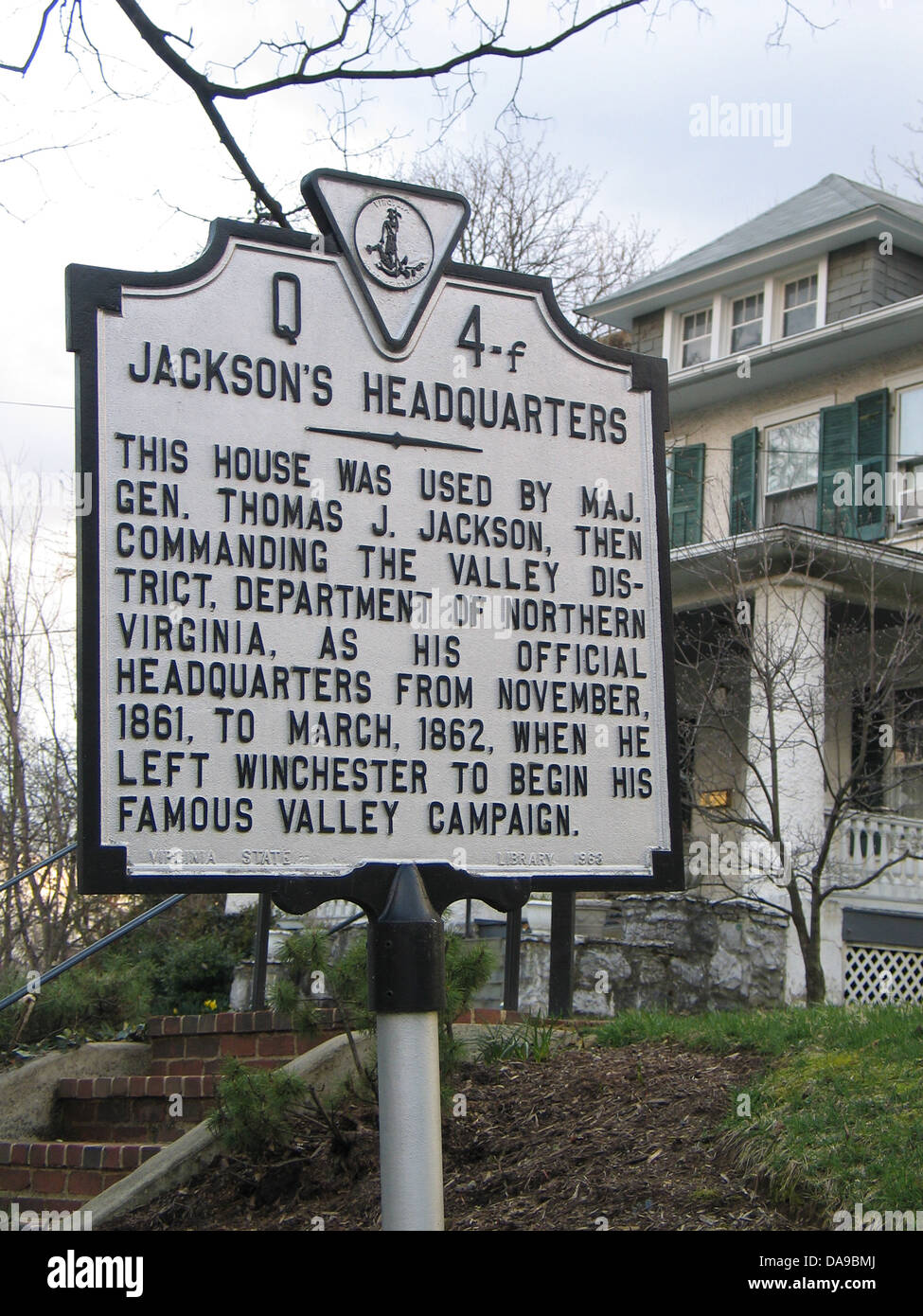 JACKSON'S HEADQUARTERS This house was used by Maj. Gen. Thomas J