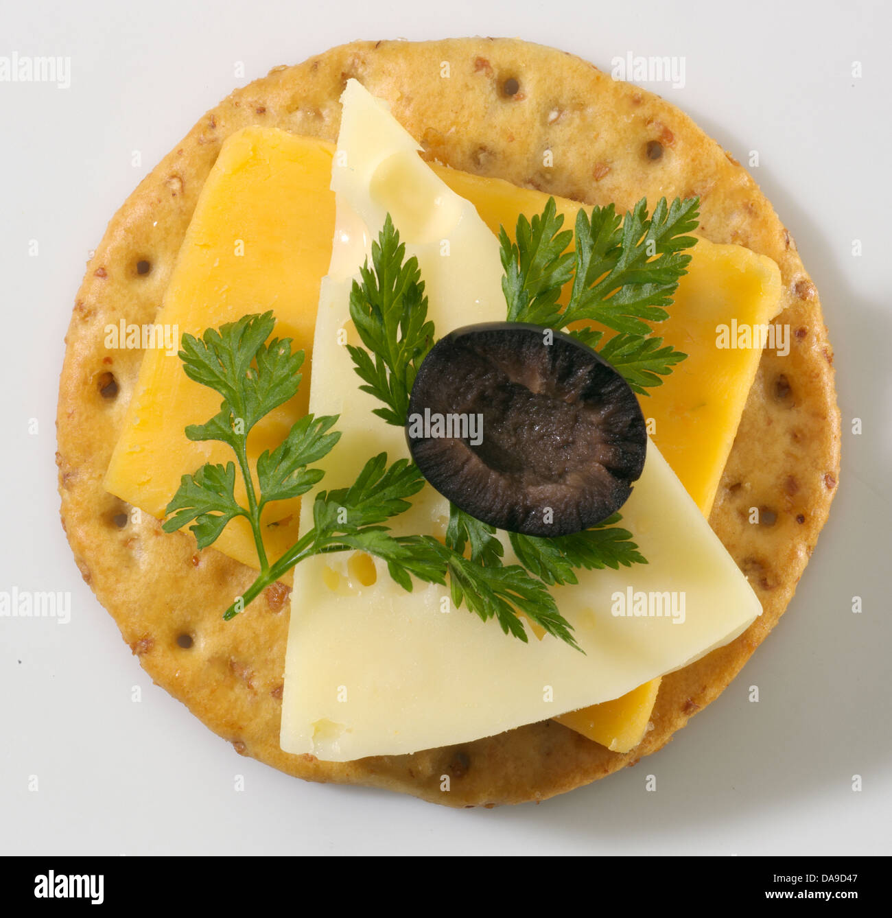 Cheese and olive cracker Stock Photo Alamy