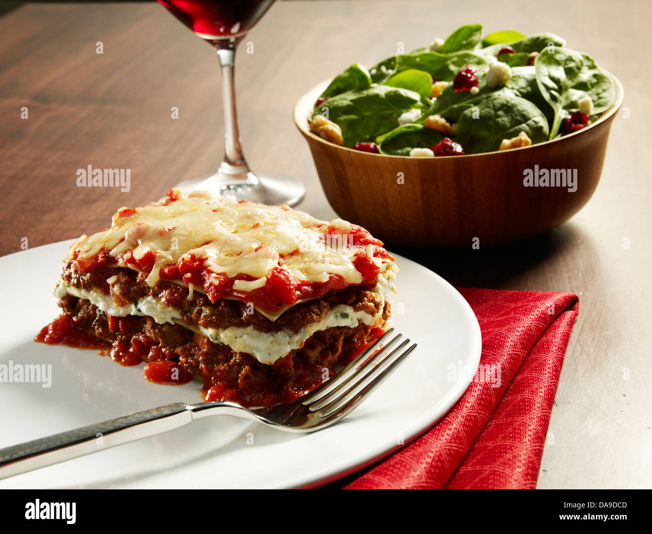 Plate of lasagna Stock Photo Alamy