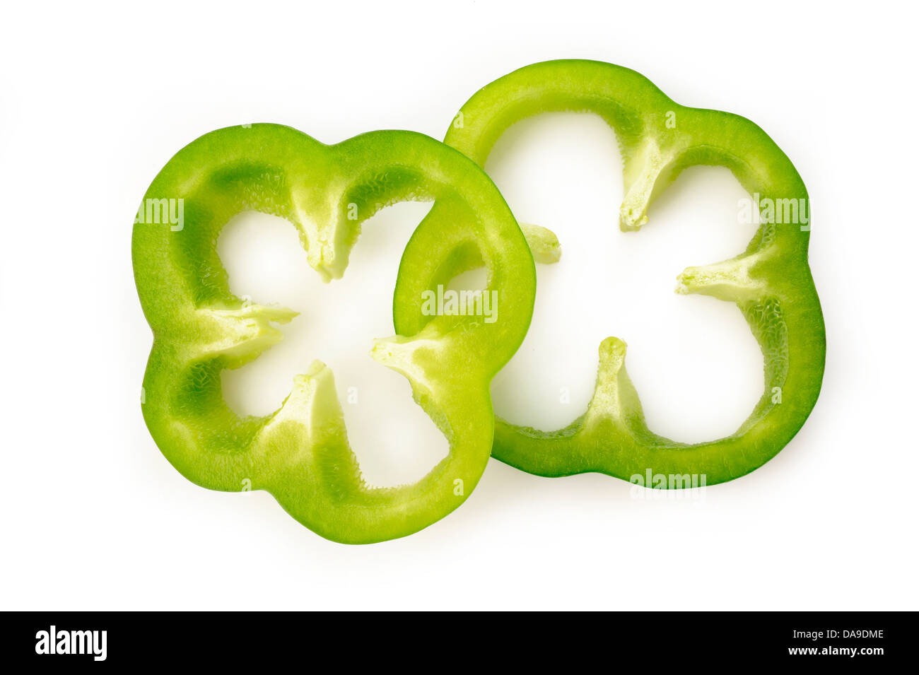 green pepper slice on white background Stock Photo Alamy