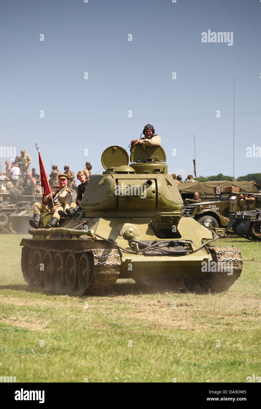 Russian T 34 tank at WW2 re enactment Stock Photo