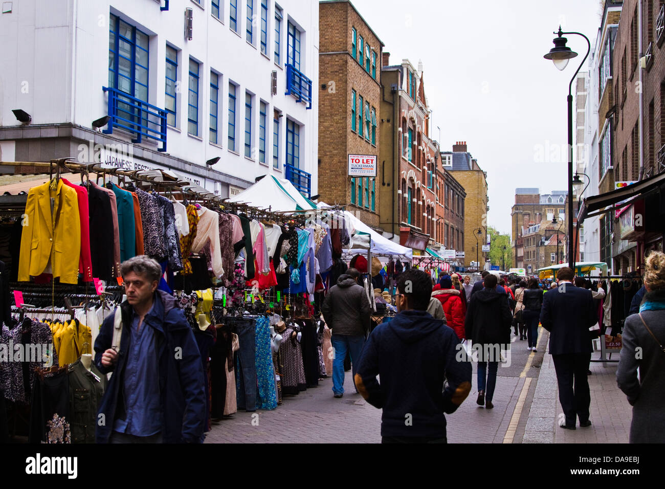 Borough of CamdenLeather lane marketLondon Stock Photo Alamy