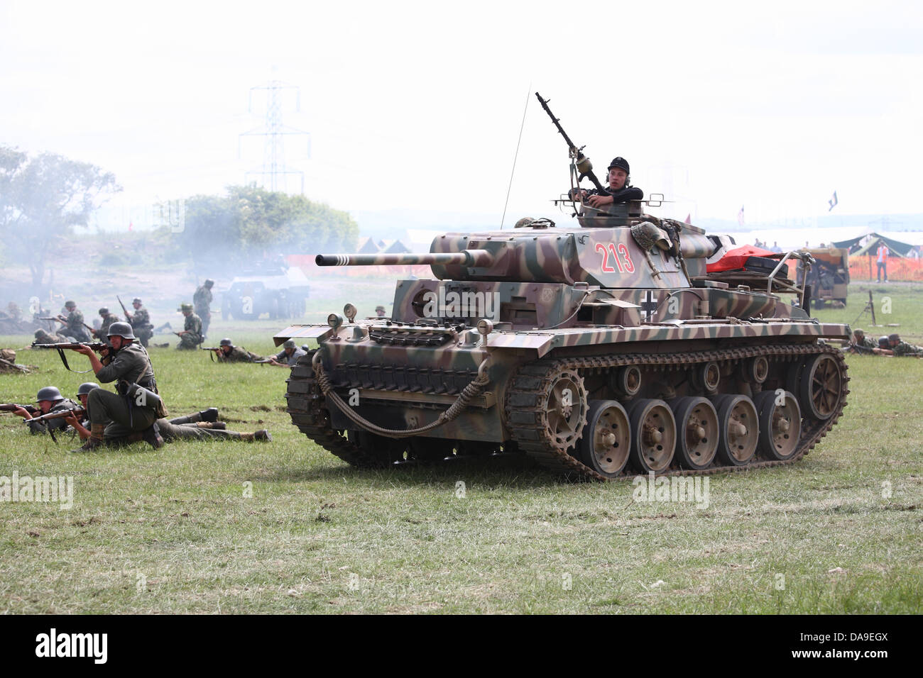 Panzer tank at WW2 re enactment Stock Photo