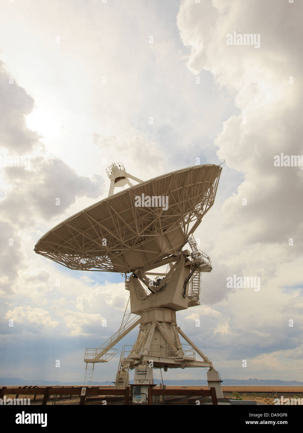 Enormous satellite radio telescope at the Very Large Array outside of Socorro New Mexico in the United States Stock Photo