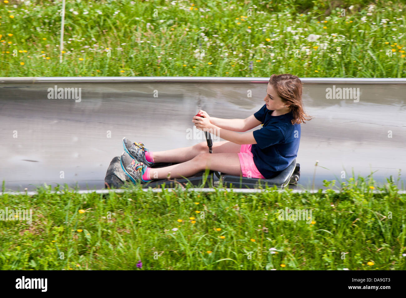 Switzerland, Lucerne canton, Pilatus, summer toboggan run Stock Photo