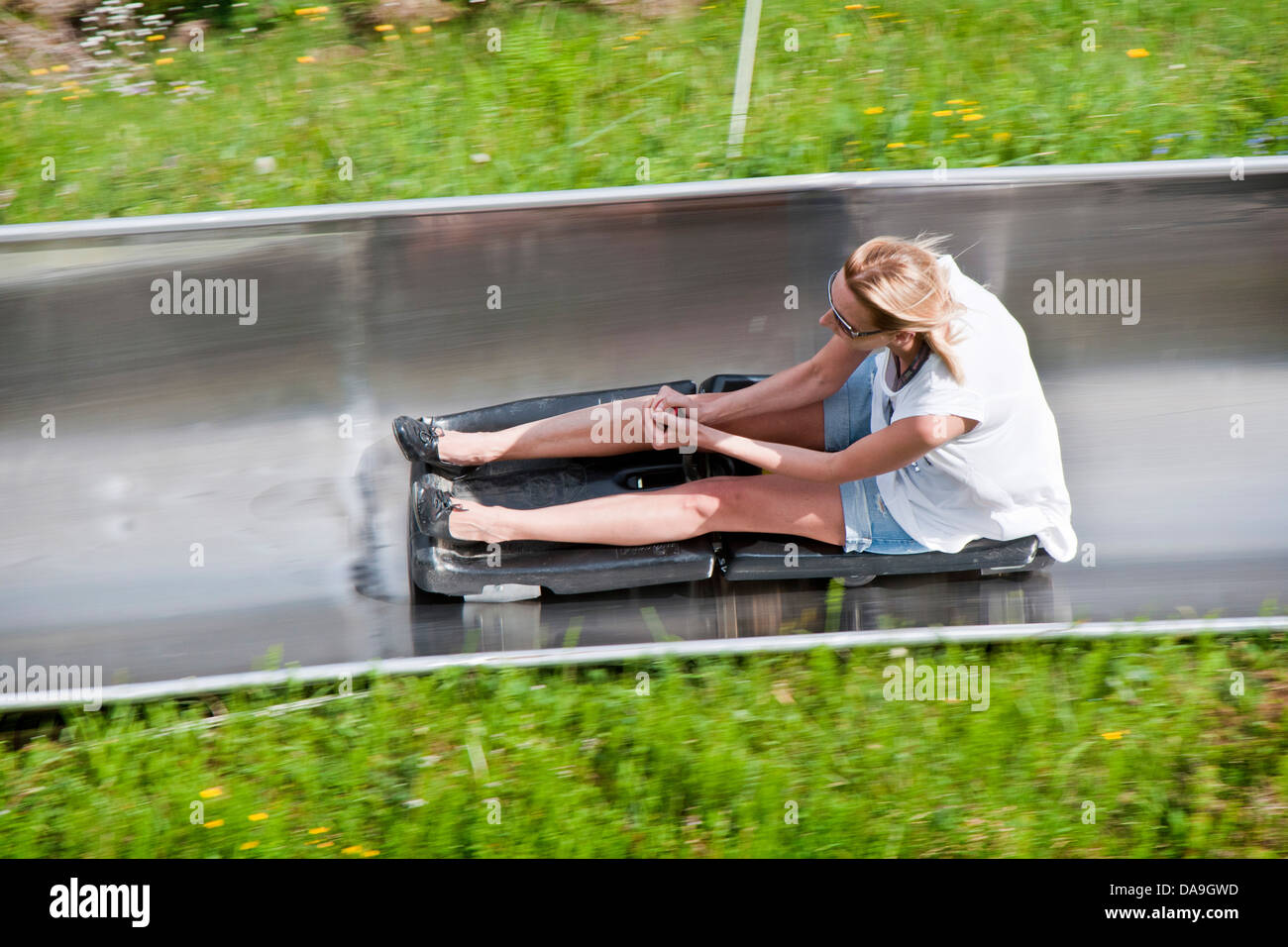 Switzerland, Lucerne canton, Pilatus, summer toboggan run Stock Photo