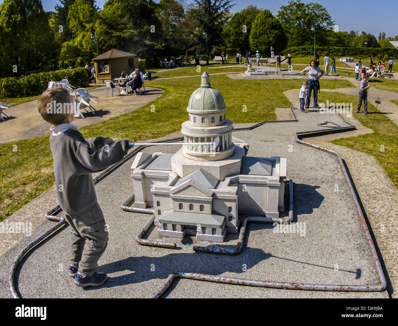 PARIS France Children Playing Miniature Golf Course in Parc de