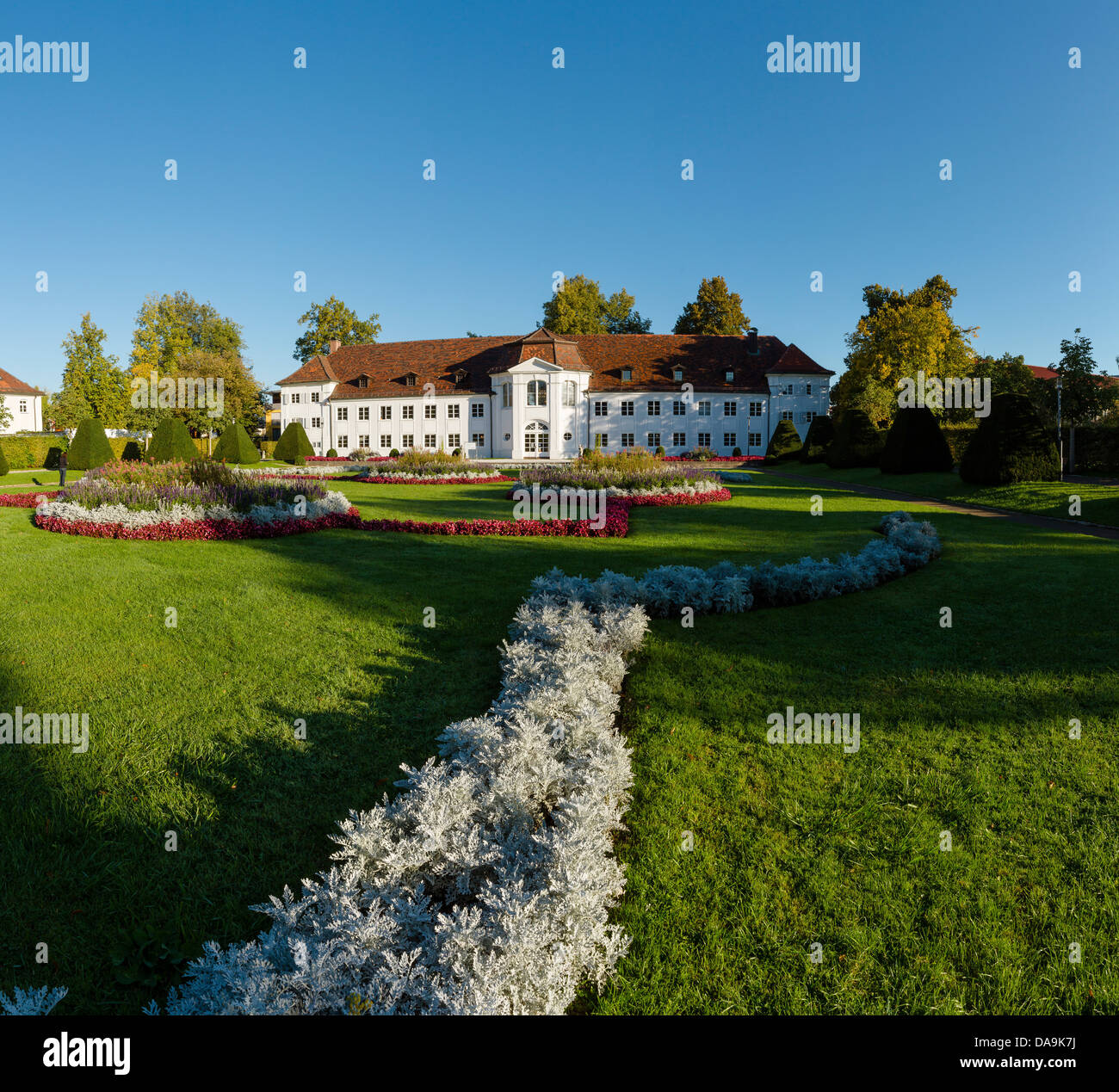 Germany, Europe, Bavaria, Kempten, Hofgarten, garden, house, field
