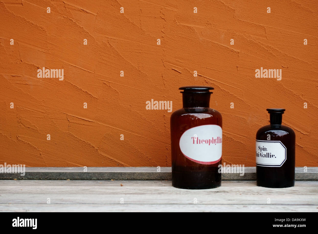 Two old chemical bottles Stock Photo