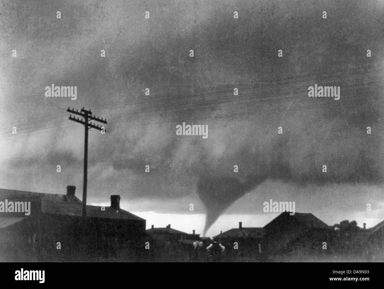Tornado, Lebanon, Kansas, circa 1902 Stock Photo