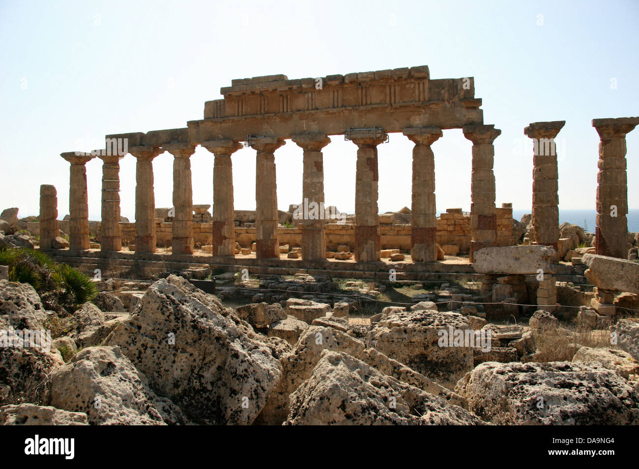 Italy, Europe, Sicily, Selinunte, temple, antiquity, archeology, Greek, columns, Acropolis, columns Stock Photo