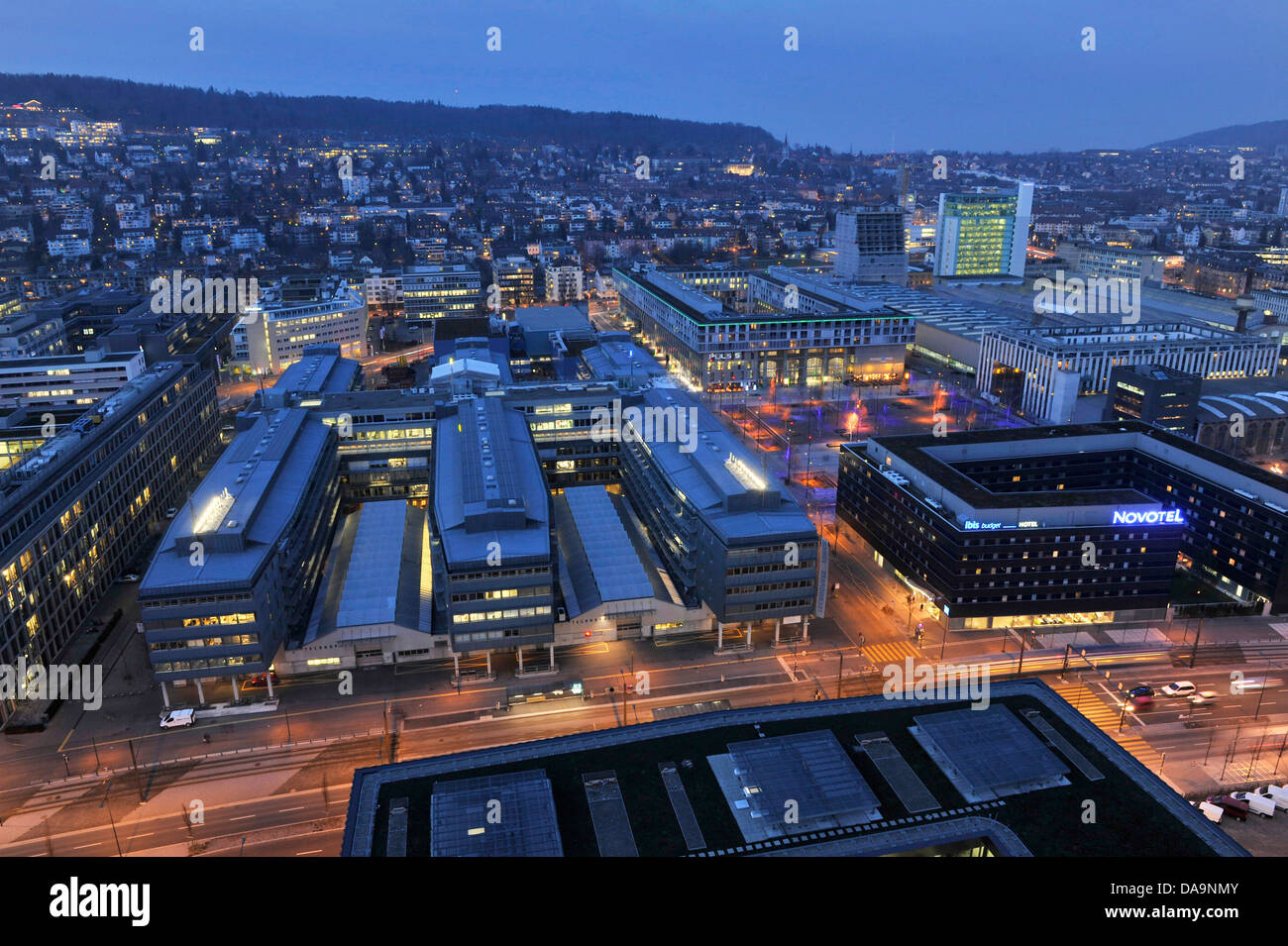 Zurich Switzerland Technopark Offices Architecture Town City Evening Lights Stock Photo Alamy