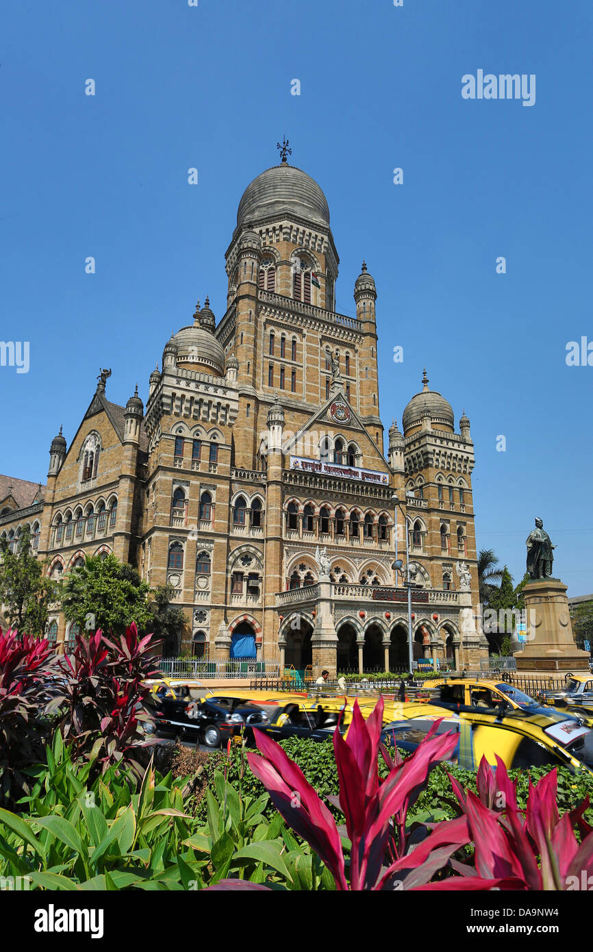 India, South India, Asia, Maharashtra, Mumbai, Bombay, City, Dadabhai Naoroji, Road, Municipal Corporation, Building, architectu Stock Photo
