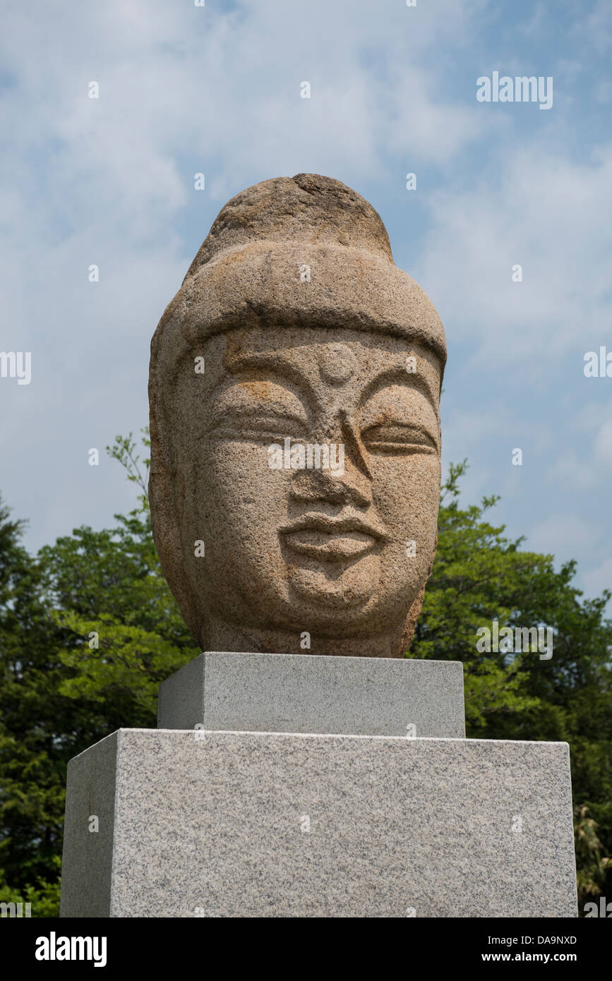 8th9th Century Statue Head of Buddha, Gyeongju National Museum, South