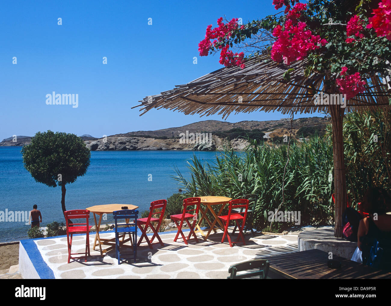 Taverna Lipsi Greek Islands Greece Stock Photo