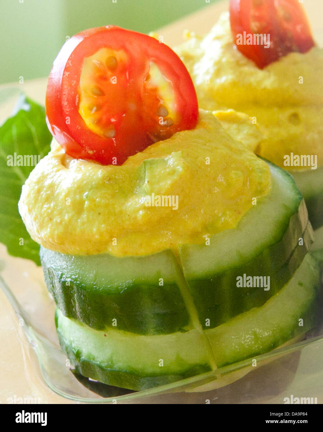 Egg free salad with cucumber and tomato Stock Photo - Alamy