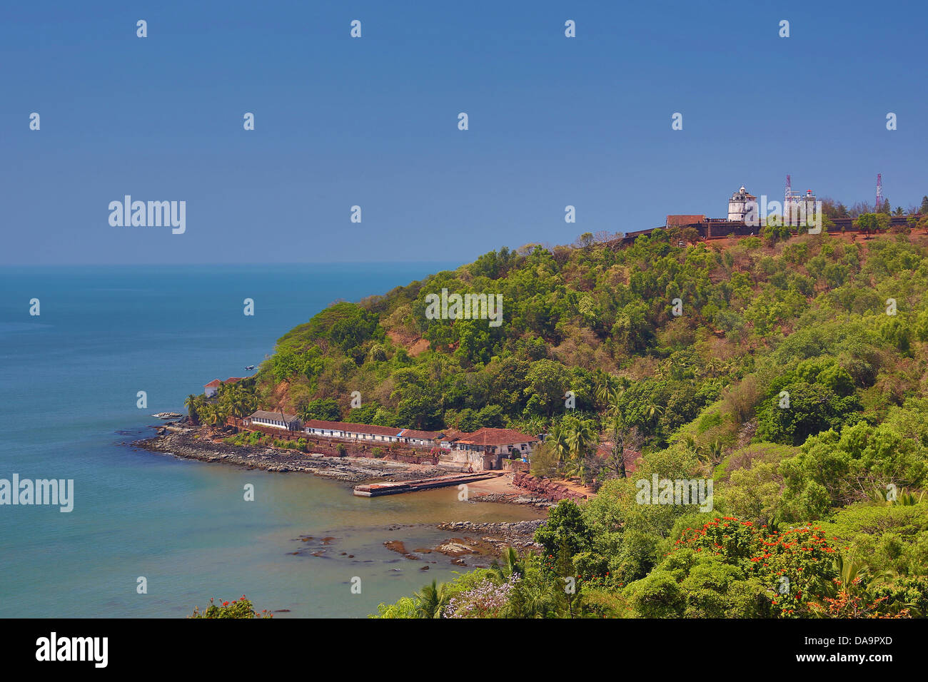 India, South India, Asia, Goa, Aguada, Prison, Fort, architecture, coast, history, lighthouse, Portugal Stock Photo