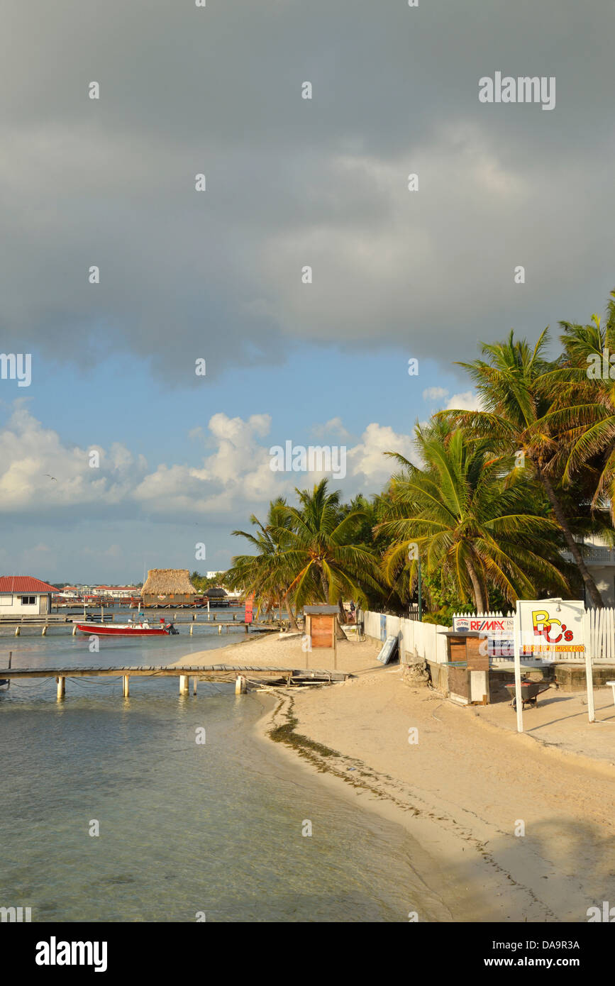 San Pedro, Belize, Central America, Caribbean, San Pedro, Amergris, Caye, Cays, Cay, beach Stock Photo