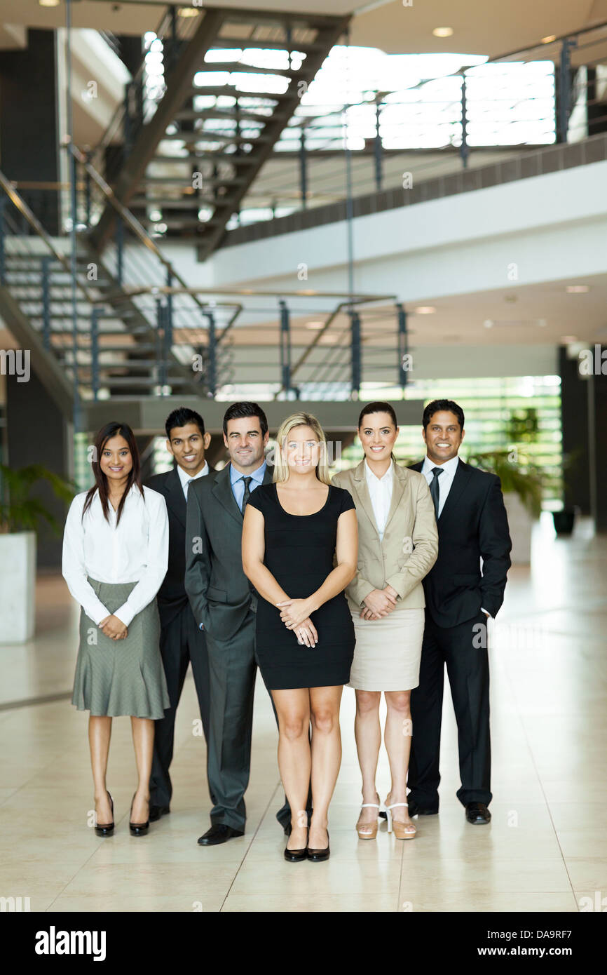 full length portrait of group business people in modern office Stock ...