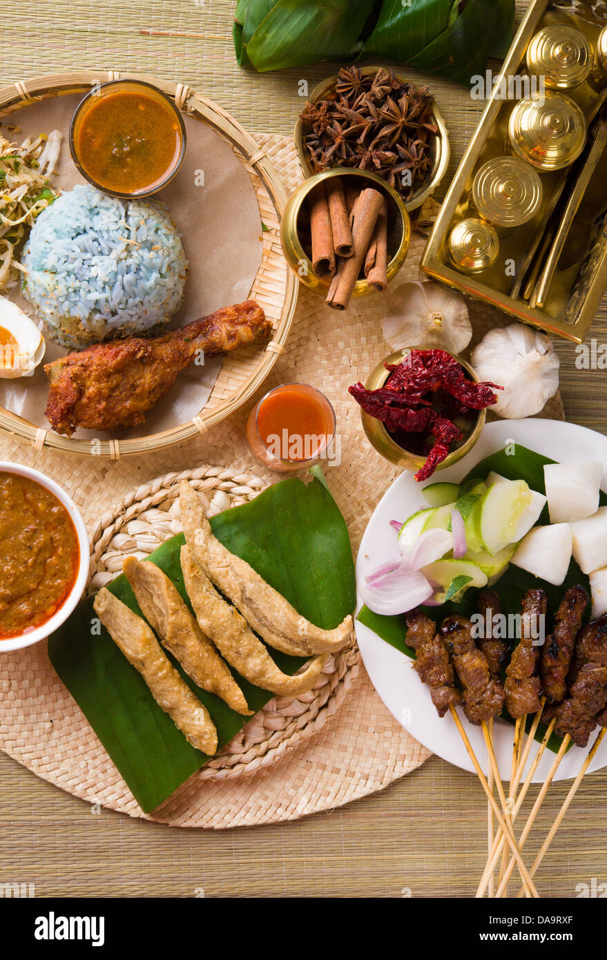 various popular malaysia food for ramadan, hari raya aidilfitri Stock