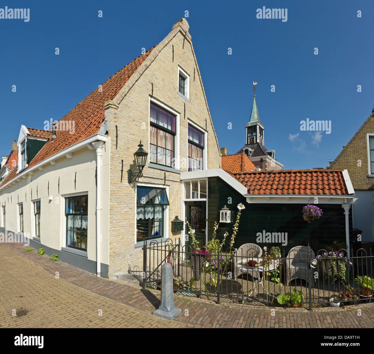 Netherlands, Holland, Europe, Makkum, Historic, centre, city, village, summer, Stock Photo