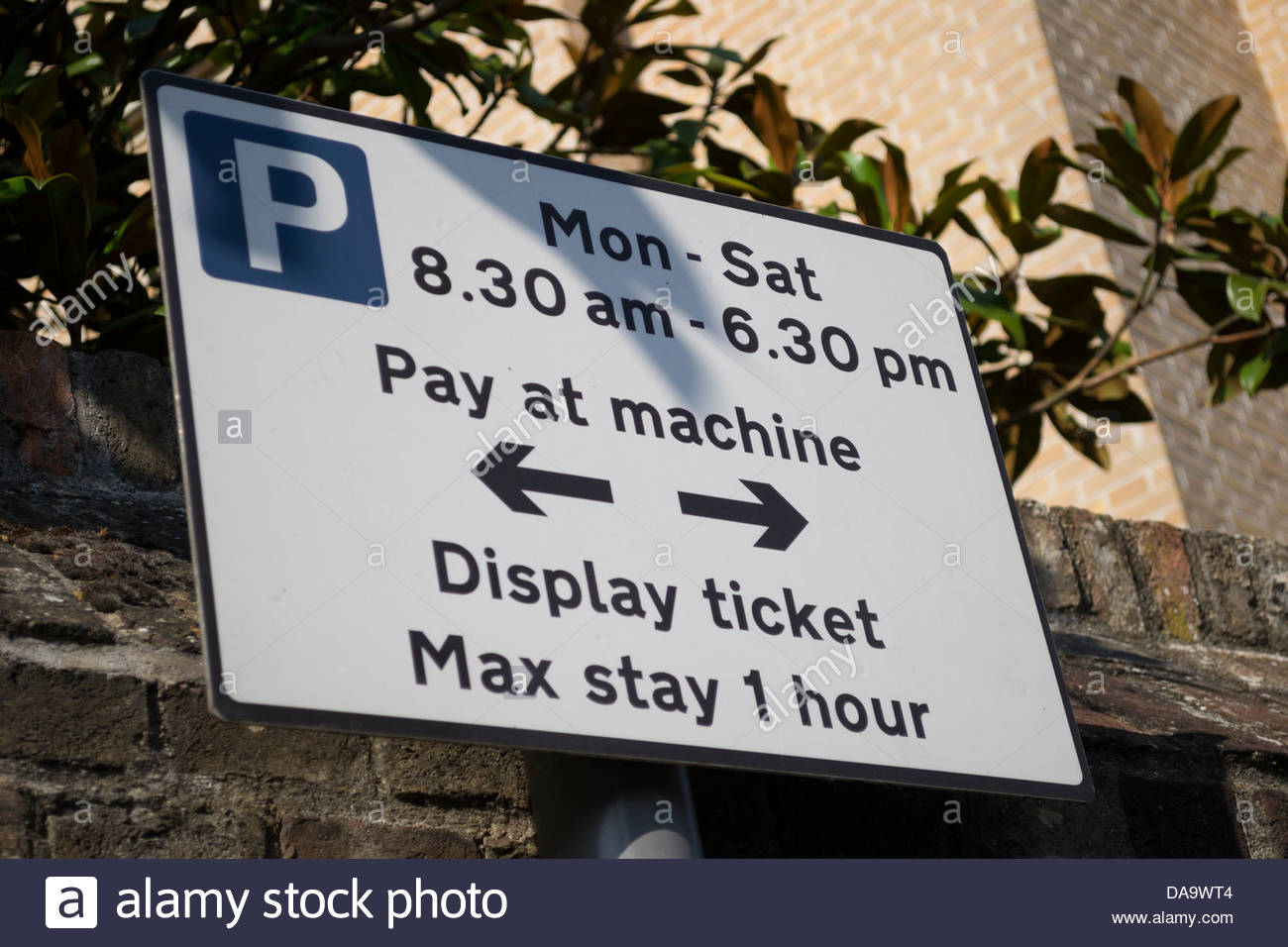 Pay And Display Parking Sign High Resolution Stock Photography and