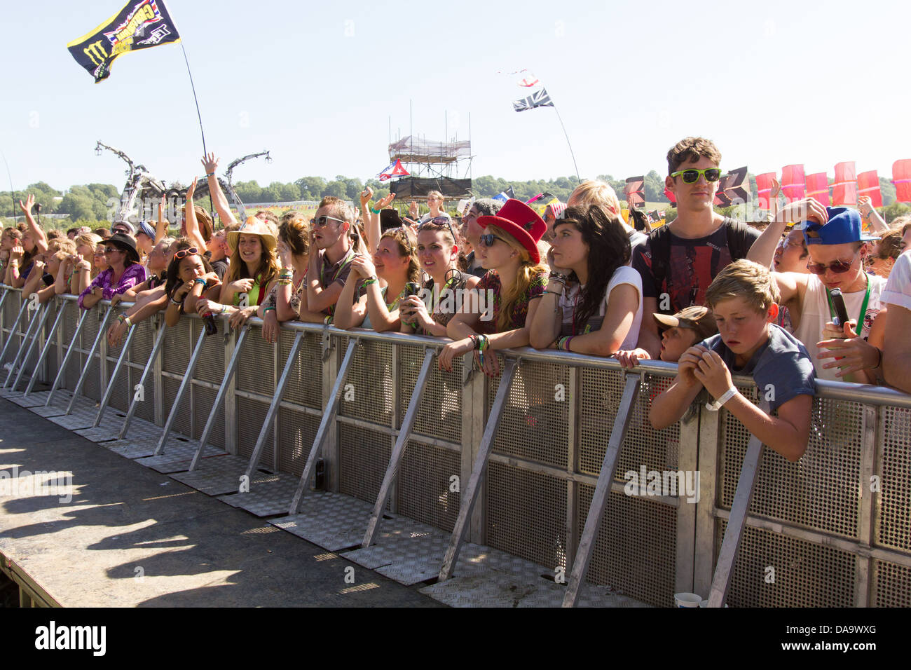 The crowd watching Ben Howard performing at the Glastonbury festival 2013. Stock Photo