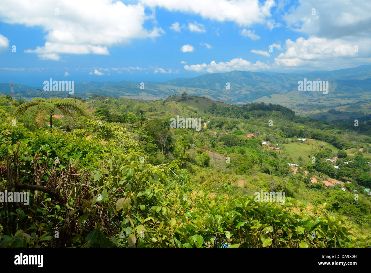 Central America, Costa Rica, Puntarenas, landscape, hills, tropical, Puntarenas, Stock Photo