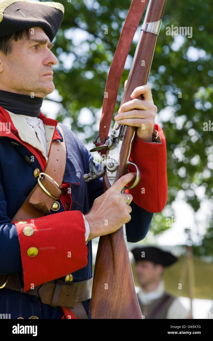 Reenactment of the American Civil war French Solider holding ...