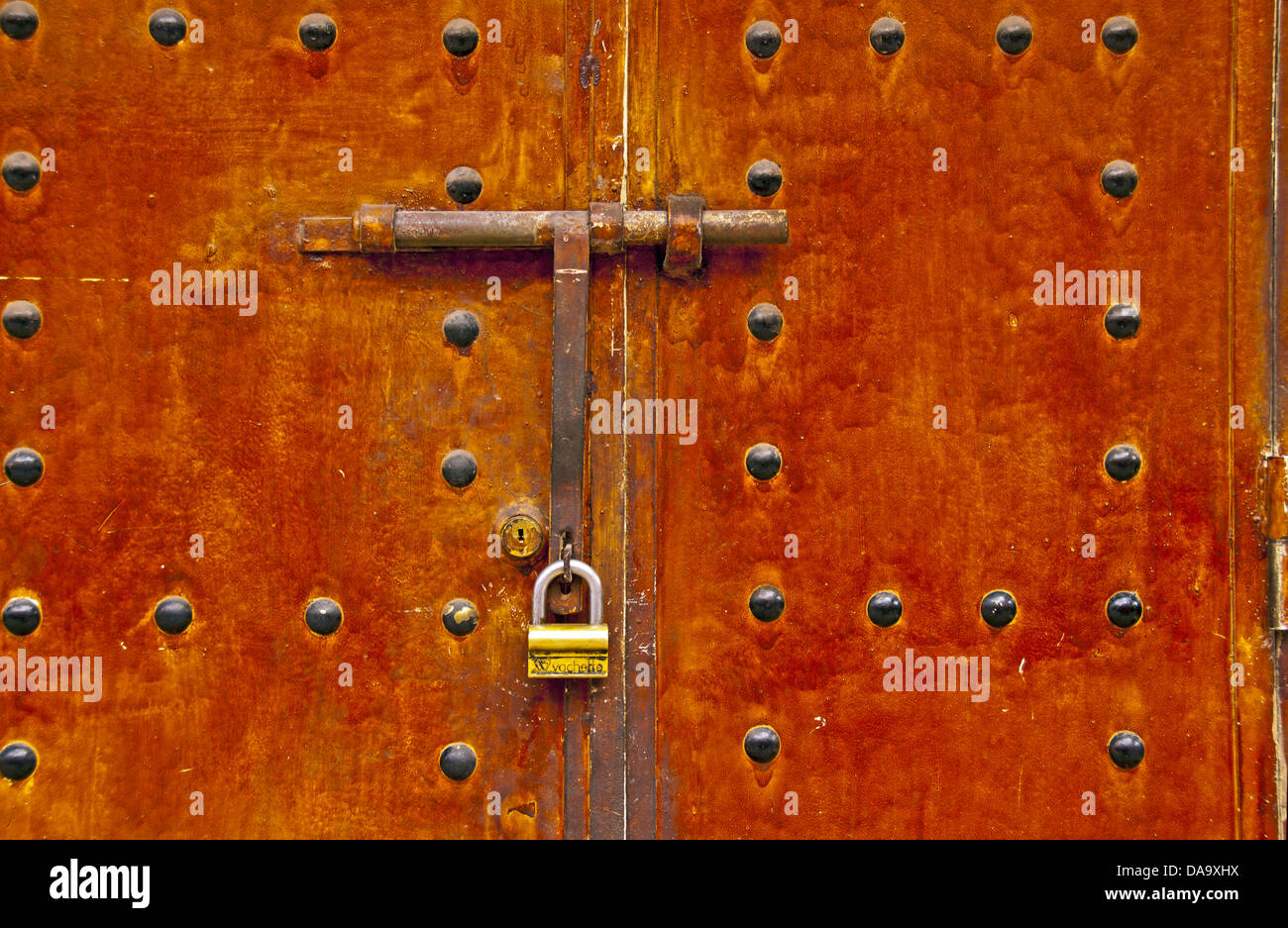 Africa, North Africa, old, Morocco, metal door, bolt, lock, metal, door Stock Photo