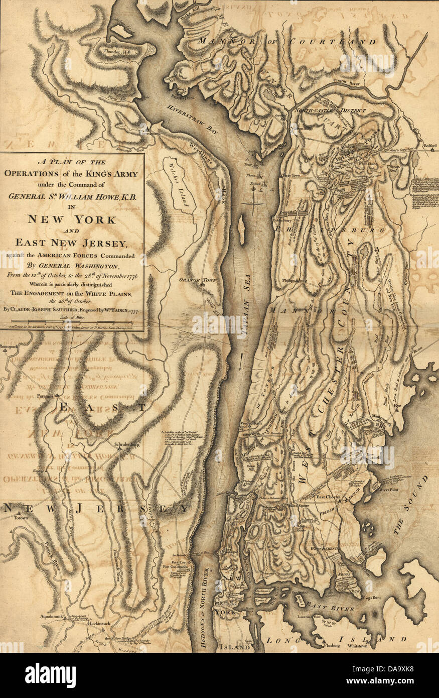 Map Of Howes Operations In New York And New Jersey 1776 From Atlas Of
