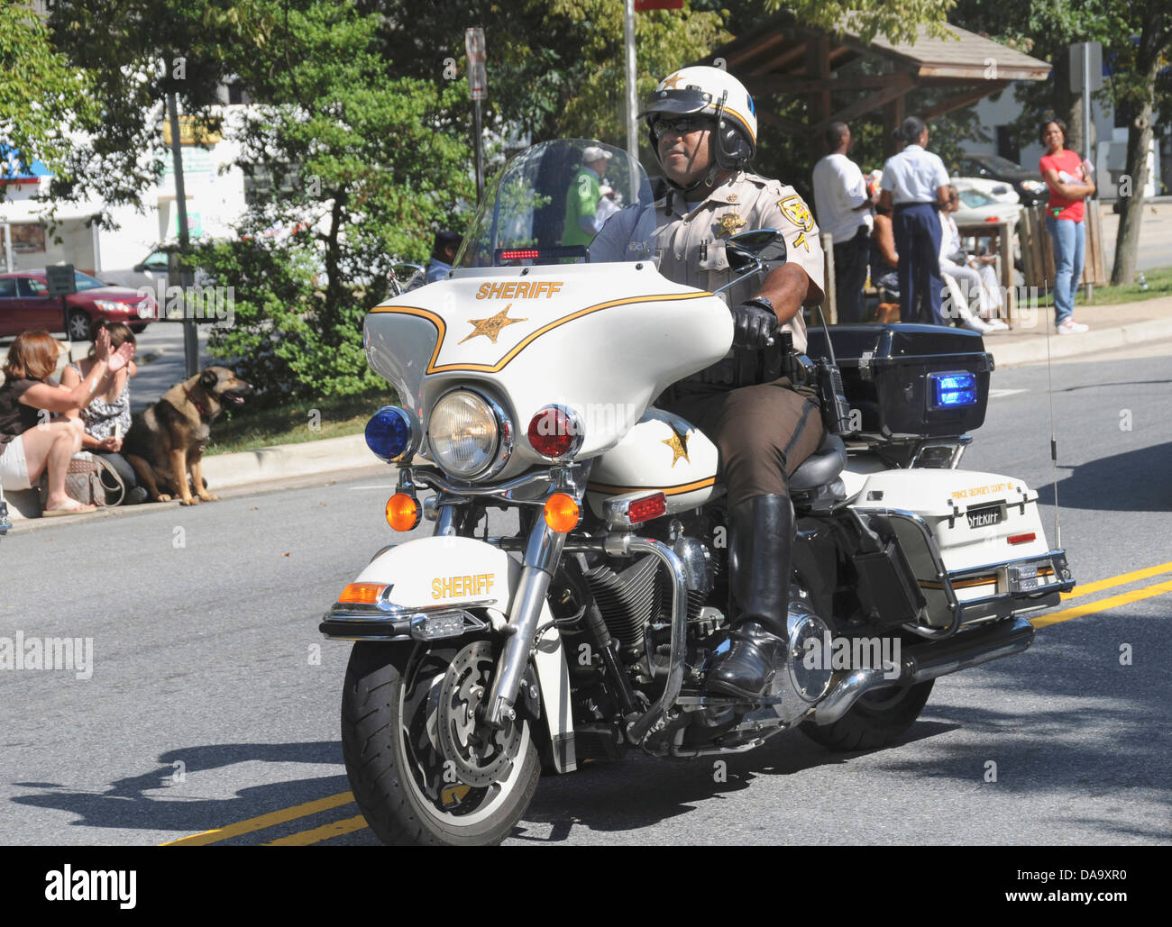 A Prince George's County Deputy Sheriff motorcycle officer Stock Photo