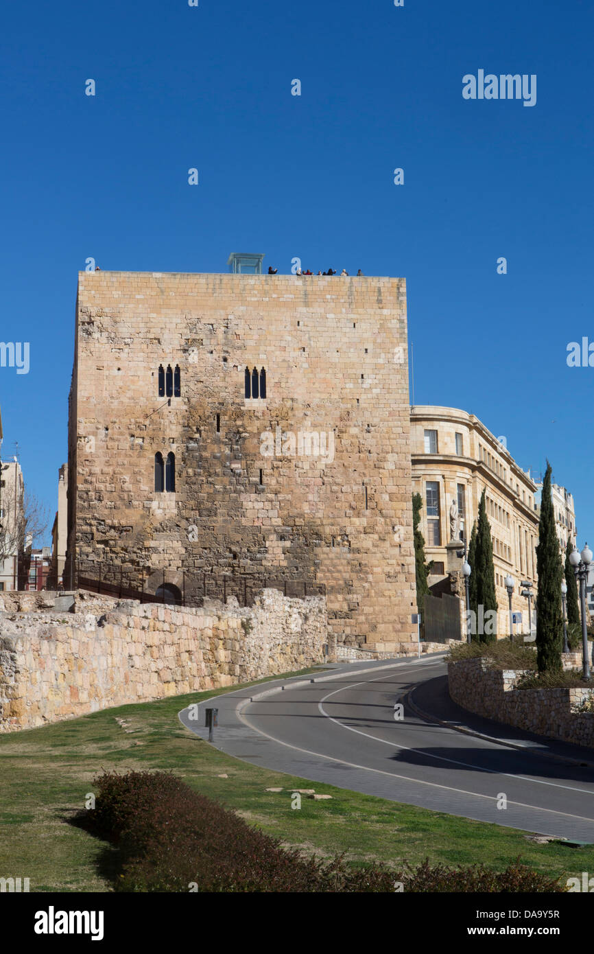 Spain, Europe, Catalonia, Pilatus Tower, city, history, museum, roman, ruins, skyline, tarraco, Tarragona, touristic, unesco, wa Stock Photo