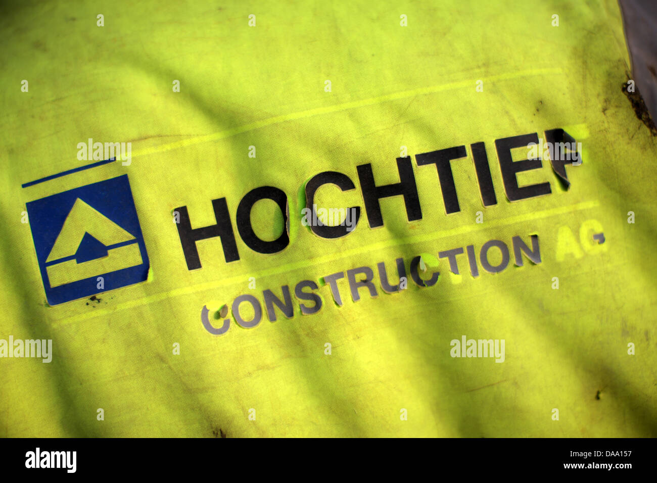 The logo and lettering of the German construction company Hochtief is