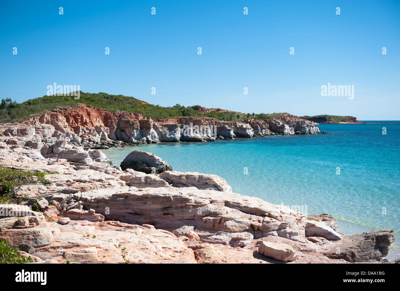 The rocky cliffs of the Eastern Beach at Kooljaman, Cape Leveque, Dampier Peninsula, Kimberley Stock Photo